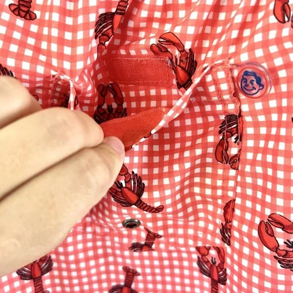 Mr. Swim Red Gingham Lobster Print Men’s 7" Inseam Swim Trunks Size Medium - Picture 7 of 12